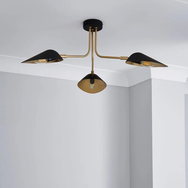 Dunelm Savona 3 Light Ceiling Fitting Black 2 Dunelm Savona 3 Light Ceiling Fitting Black - Image 2