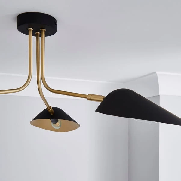 Dunelm Savona 3 Light Ceiling Fitting Black 3 Dunelm Savona 3 Light Ceiling Fitting Black - Image 3