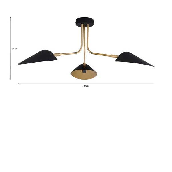 Dunelm Savona 3 Light Ceiling Fitting Black 6 Dunelm Savona 3 Light Ceiling Fitting Black - Image 6