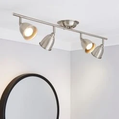 Masterlite Filbert 4 Light Hammered Chrome Spotlight