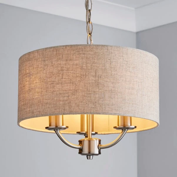 Dunelm Preston 3 Shaded Steel Ceiling Fitting 1 Dunelm Preston 3 Shaded Steel Ceiling Fitting