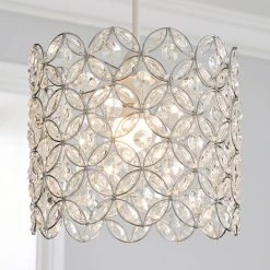 Dunelm Arden Floral Chrome Easy Fit Pendant