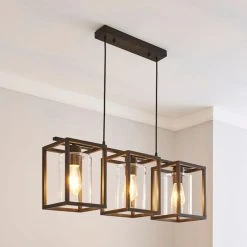Dunelm London Industrial 3 Light Bronze Diner Ceiling Fitting