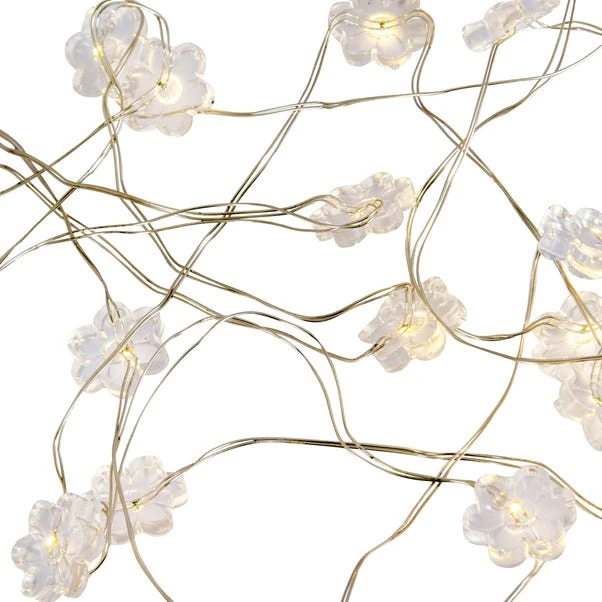 Dunelm Acrylic Flower 50 Light String Lights 1 Dunelm Acrylic Flower 50 Light String Lights