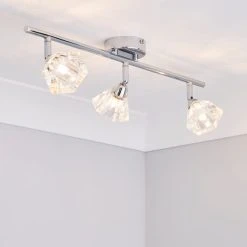 Dunelm Khobi 3 Light Glass Spotlight Bar