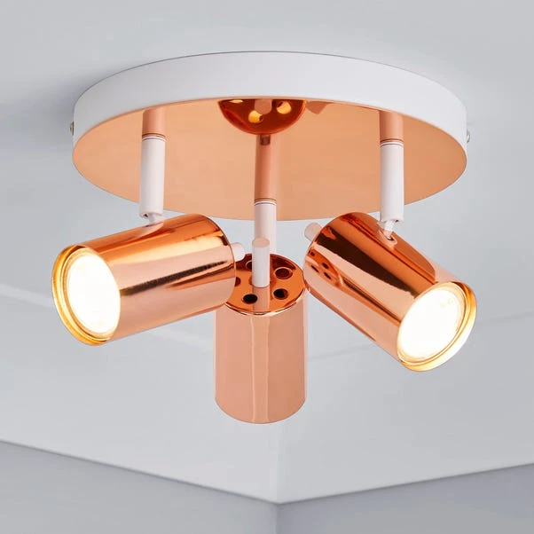 Dunelm Carter 3 Light Copper Spotlight 1 Dunelm Carter 3 Light Copper Spotlight