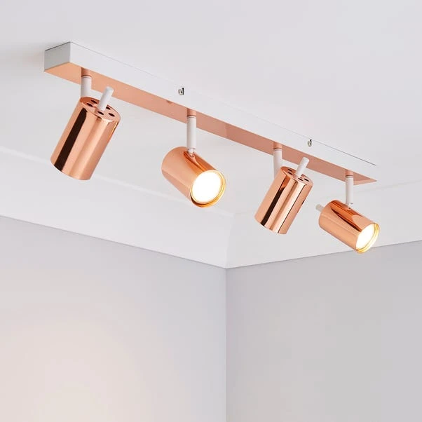 Dunelm Carter 4 Light Copper Spotlight 1 Dunelm Carter 4 Light Copper Spotlight