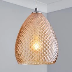 Dunelm Kareli 1 Light Pendant Champagne Ceiling Fitting