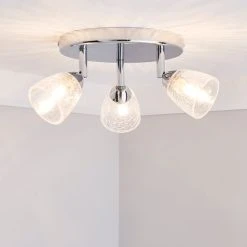 Dunelm Balston 3 Light Glass Spotlight