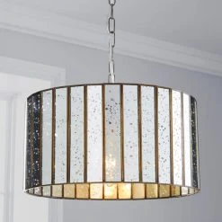 Dunelm Seraphina 1 Light Mercury Glass Pendant Ceiling Fitting