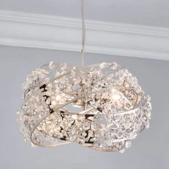 Dunelm Jaimee 3 Light Crystal Chrome Ceiling Fitting