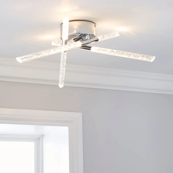 Dunelm Tassani 6 Light Integrated LED Bubble Acrylic Ceiling Fitting 1 Dunelm Tassani 6 Light Integrated LED Bubble Acrylic Ceiling Fitting