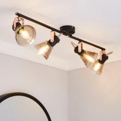 Dunelm Milas 4 Light Black Industrial Spotlight Bar