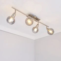 Dunelm Tia 4 Light Nickel Spotlight Bar