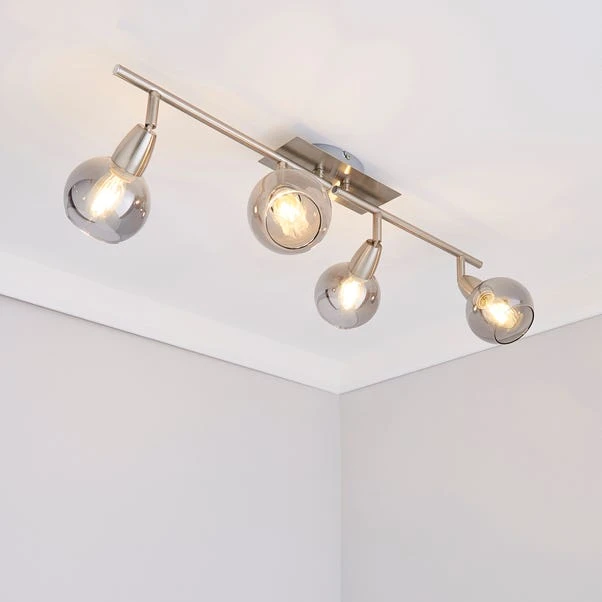 Dunelm Tia 4 Light Nickel Spotlight Bar 1 Dunelm Tia 4 Light Nickel Spotlight Bar