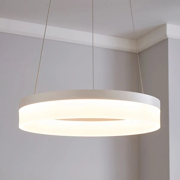 Dunelm Mickie 1 Light Integrated LED Hoop White Ceiling Fitting 1 Dunelm Mickie 1 Light Integrated LED Hoop White Ceiling Fitting