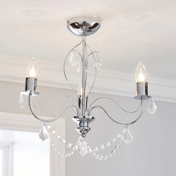 Dunelm Elizabeth 3 Light Bathroom Chrome Chandelier 1 Dunelm Elizabeth 3 Light Bathroom Chrome Chandelier
