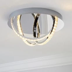 Dunelm Serena 3 Light Integrated LED Hoops Flush Ceiling Fitting