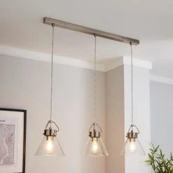 Dunelm Delavin 3 Light Glass Diner Ceiling Fitting
