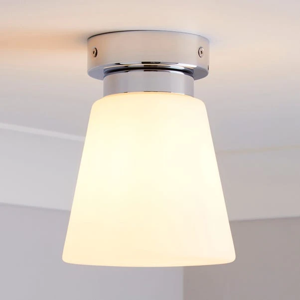 Dunelm Delavin 1 Light Pendant Frosted Glass Flush Ceiling Fitting 1 Dunelm Delavin 1 Light Pendant Frosted Glass Flush Ceiling Fitting