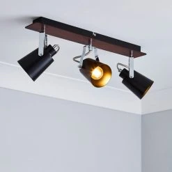 Dunelm Johan 3 Light Black Spotlight Bar