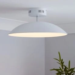 Dunelm Usk White Semi-Flush Ceiling Fitting