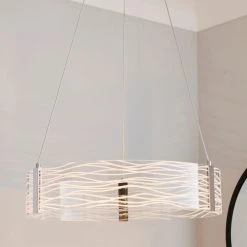 Dunelm Clee Etched Integrated LED Hoop Ceiling Fitting