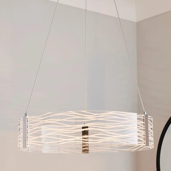 Dunelm Clee Etched Integrated LED Hoop Ceiling Fitting 1 Dunelm Clee Etched Integrated LED Hoop Ceiling Fitting