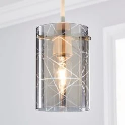 Dunelm Grayson Smoked Glass Easy Fit Pendant