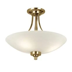 Vogue Lighting Vogue Welles 3 Light Flush Ceiling Fitting Brass