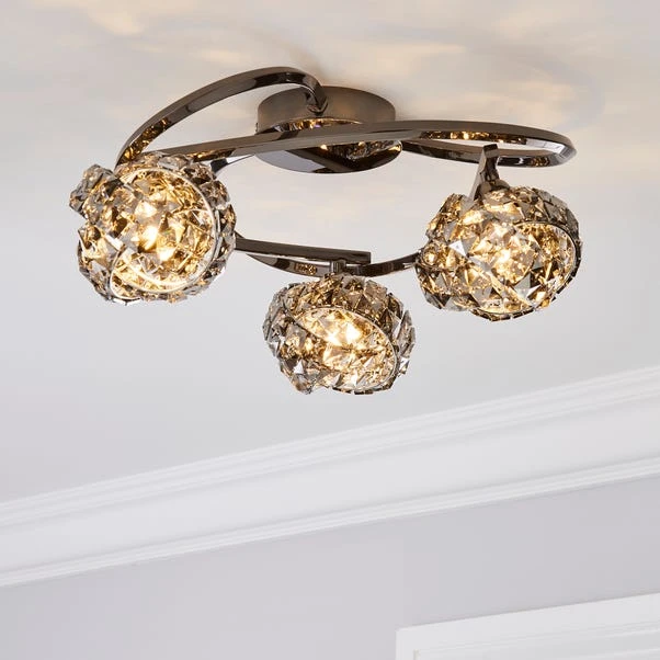 Dunelm Cecilie Ceiling Fitting Dark Chrome 1 Dunelm Cecilie Ceiling Fitting Dark Chrome