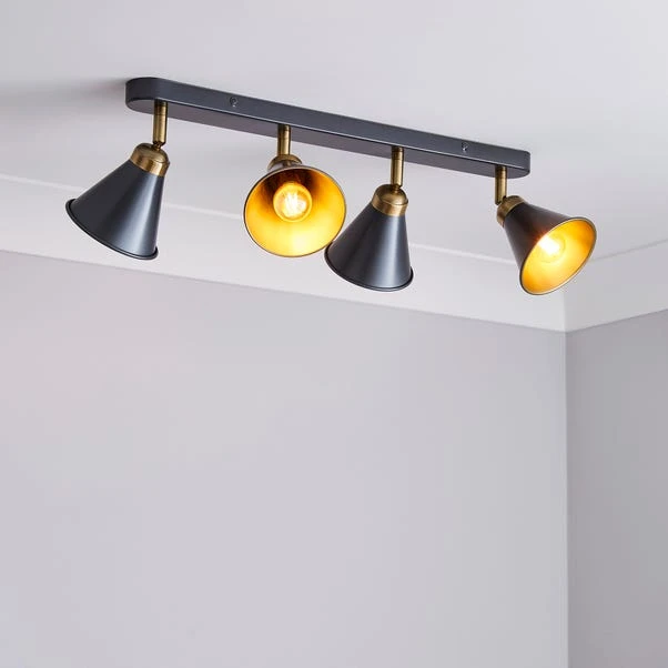 Dunelm Logan 4 Light Grey Spotlight Bar 1 Dunelm Logan 4 Light Grey Spotlight Bar