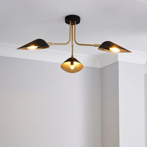 Dunelm Savona 3 Light Ceiling Fitting Black 1 Dunelm Savona 3 Light Ceiling Fitting Black