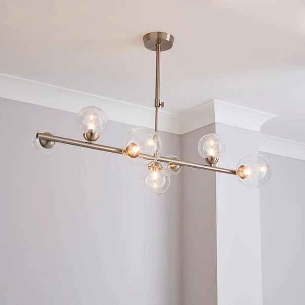 Dunelm Tarsia Glass Ceiling Fitting Satin Nickel 1 Dunelm Tarsia Glass Ceiling Fitting Satin Nickel
