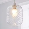 Dunelm Elodie Ribbed Glass Easy Fit Pendant Clear Lustre