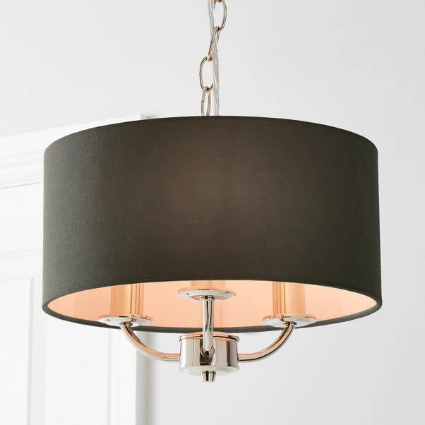Dunelm Preston Nickel Charcoal 3 Light Pendant Fitting 1 Dunelm Preston Nickel Charcoal 3 Light Pendant Fitting