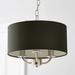 Alternative view of Dunelm Preston Nickel Charcoal 3 Light Pendant Fitting