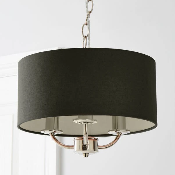 Dunelm Preston Nickel Charcoal 3 Light Pendant Fitting 2 Dunelm Preston Nickel Charcoal 3 Light Pendant Fitting - Image 2