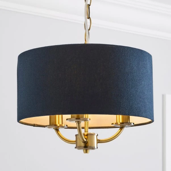 Dunelm Preston Gold And Navy 3 Light Pendant Fitting 1 Dunelm Preston Gold And Navy 3 Light Pendant Fitting
