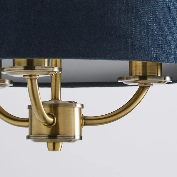 Dunelm Preston Gold And Navy 3 Light Pendant Fitting 3 Dunelm Preston Gold And Navy 3 Light Pendant Fitting - Image 3