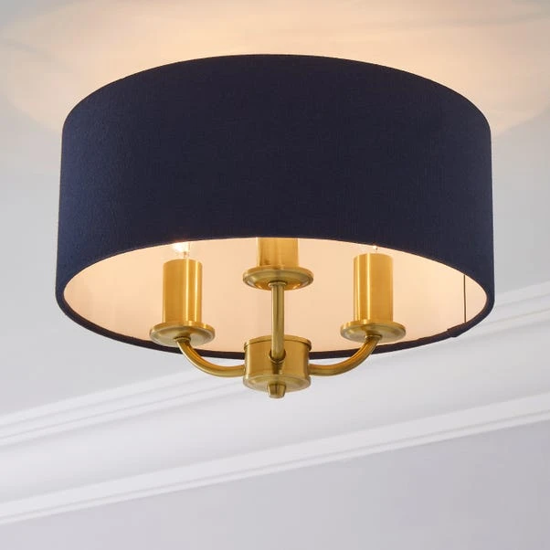 Dunelm Preston Gold And Navy Flush Ceiling Fitting 1 Dunelm Preston Gold And Navy Flush Ceiling Fitting