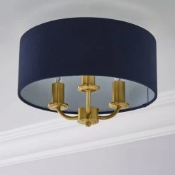 Dunelm Preston Gold And Navy Flush Ceiling Fitting 7 Dunelm Preston Gold And Navy Flush Ceiling Fitting -Lava Lamp Shop 30730507 alt01