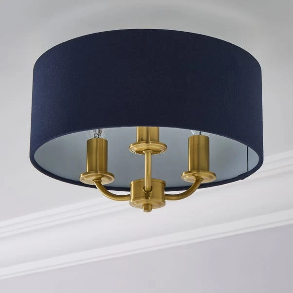 Dunelm Preston Gold And Navy Flush Ceiling Fitting 2 Dunelm Preston Gold And Navy Flush Ceiling Fitting - Image 2