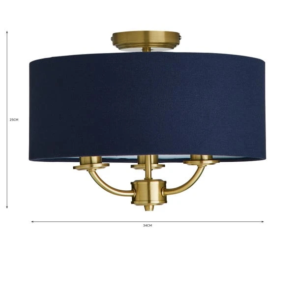 Dunelm Preston Gold And Navy Flush Ceiling Fitting 6 Dunelm Preston Gold And Navy Flush Ceiling Fitting - Image 6