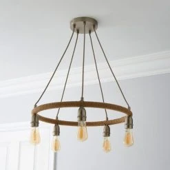 Alternative view of Dunelm Shelley Rope 5 Light Ceiling Fitting
