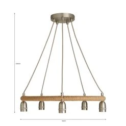 Dunelm Shelley Rope 5 Light Ceiling Fitting -Lava Lamp Shop 30730532 alt07