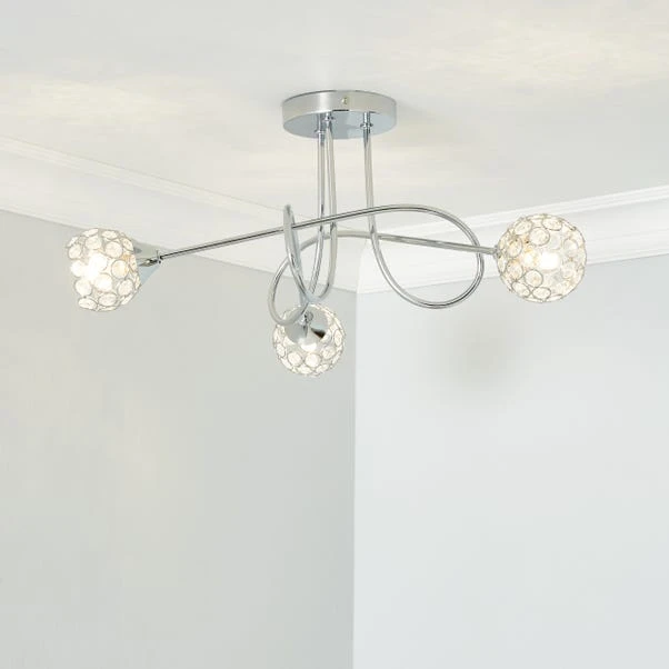 Dunelm Portia 3 Light Ceiling Fitting 1 Dunelm Portia 3 Light Ceiling Fitting