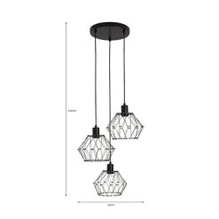 Dunelm Frances 3 Light Gunmetal Cluster Ceiling Fitting -Lava Lamp Shop 30731122 alt07