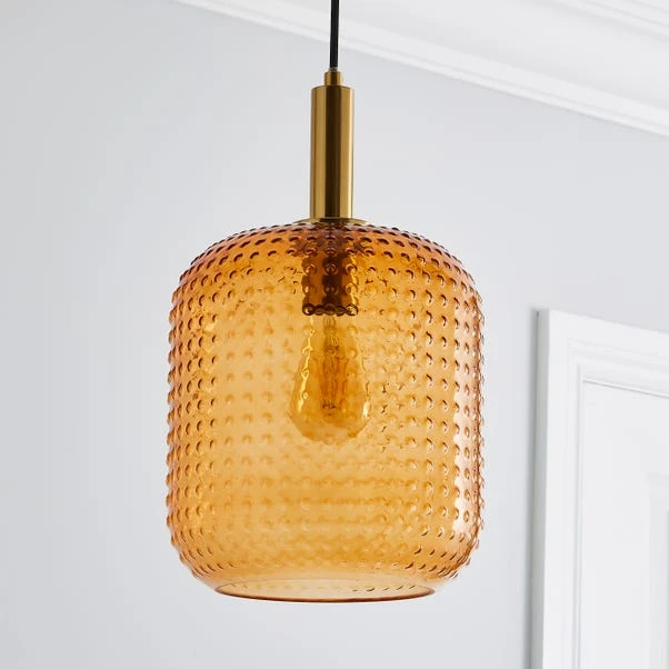 Dunelm Amber Retro 1 Light Pendant Ceiling Fitting 2 Dunelm Amber Retro 1 Light Pendant Ceiling Fitting - Image 2
