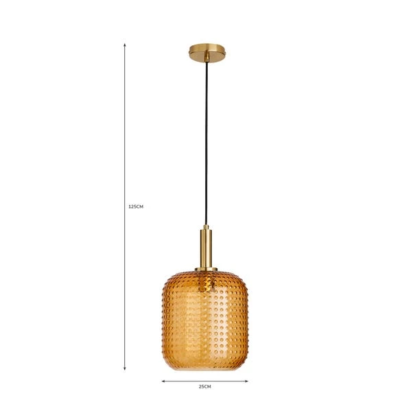 Dunelm Amber Retro 1 Light Pendant Ceiling Fitting 6 Dunelm Amber Retro 1 Light Pendant Ceiling Fitting - Image 6